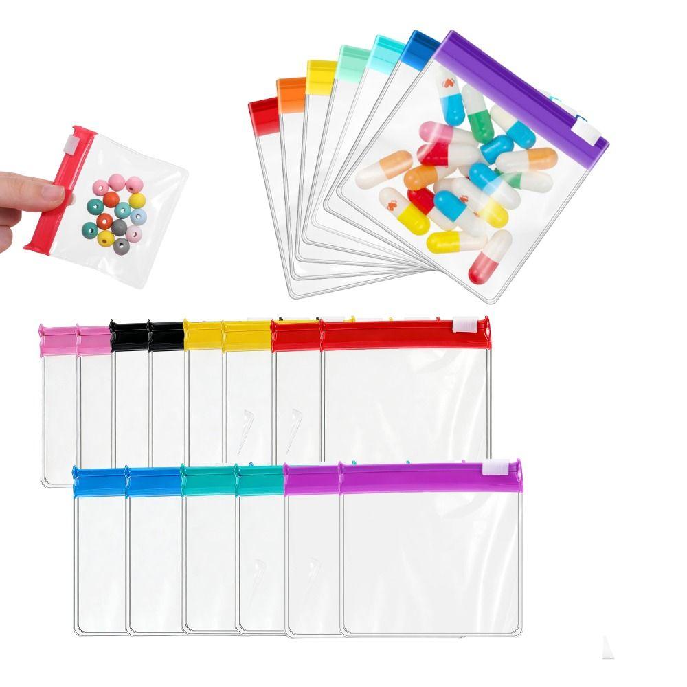 14Pcs Zippered Pill Pouch Bags 7 Color Small Items Storage Bags  Fixed Quantity Items
