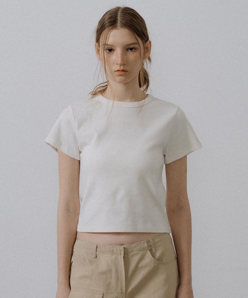 Peulibeo07 Bottle Cotton Crop T-Shirt_Ivory