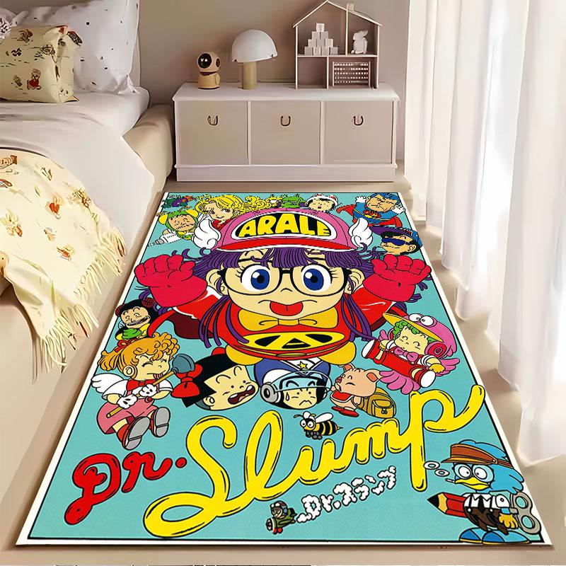 "Dr. Slump Cartoon Pattern Rug" suitable as a non-slip mat for the living room or bedroom sofa