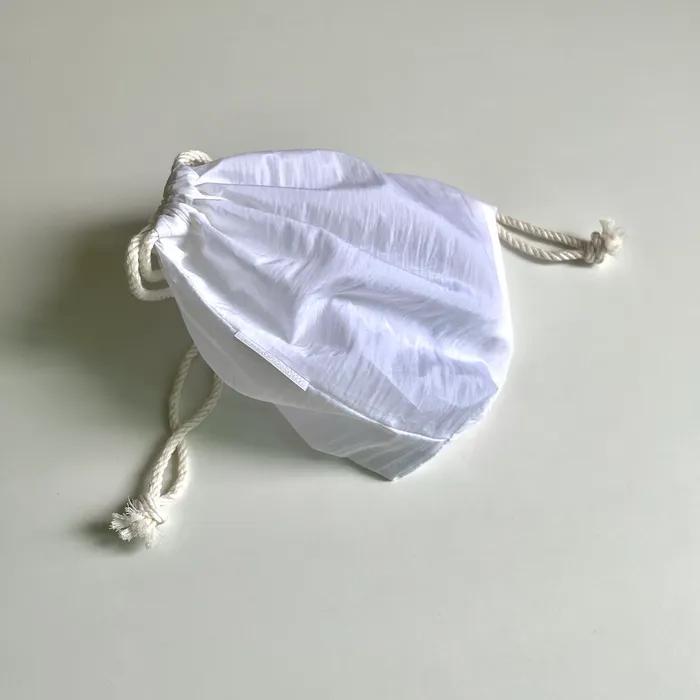 Wax White String Pouch