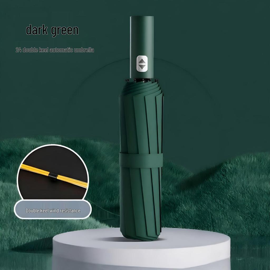 Extra großer Zwölf-Speichen-Doppelnutzungs-Handregenschirm mit Sonnenschutz aus schwarzem Kleber