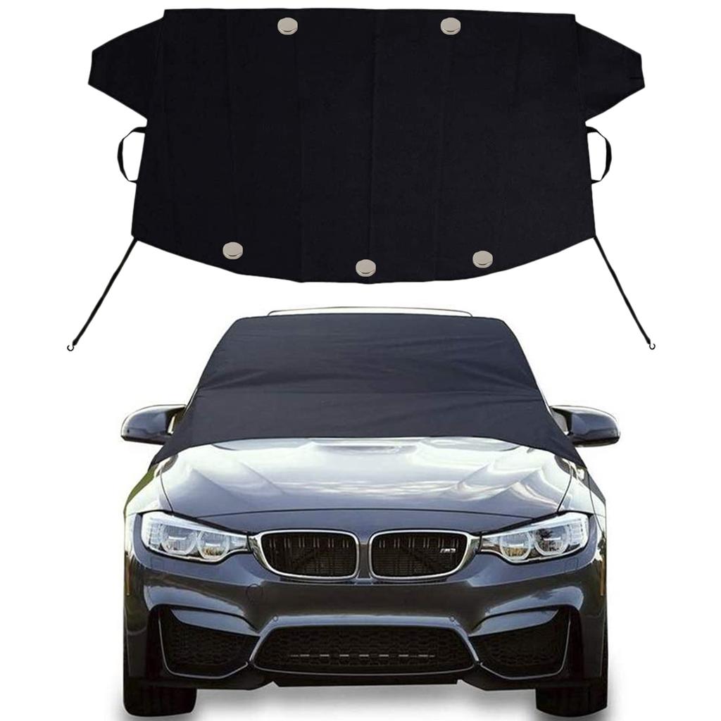 Windshield Cover for Ice and Snow, 600D Oxford Fabric Waterproof Magnetic Windshield Protector for