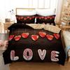 Love Heart Duvet Cover Set King Size Valentines Bedding Set Pink Love Heart Pattern Soft Microfiber Fabric For Girls Women Quilt