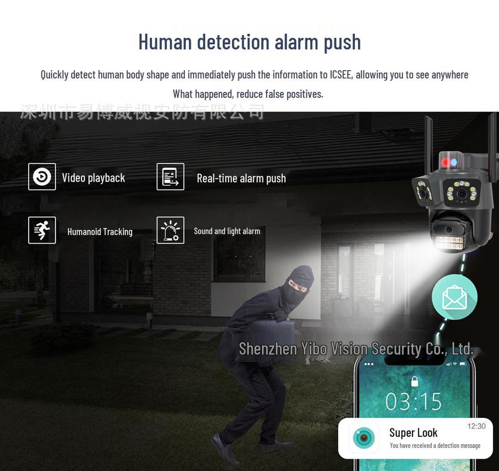 ICSEE Dual WiFi HD Surveillance Camera with Night Vision