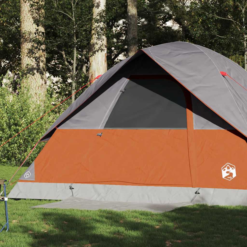 Dome Family Tent for 6 Persons Gray and Orange Waterproof