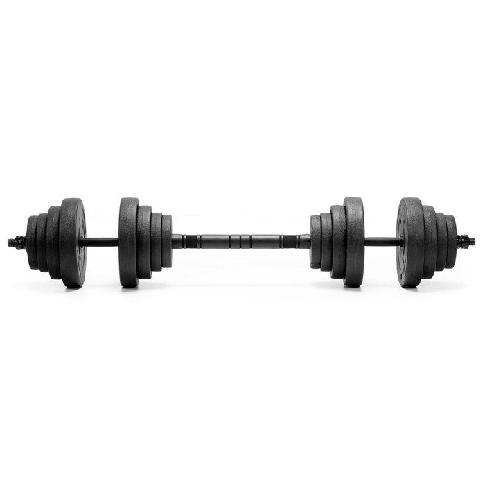 Haltères avec charge réglable 30 kg pour la musculation, set 2x15 kg, plaques, barre