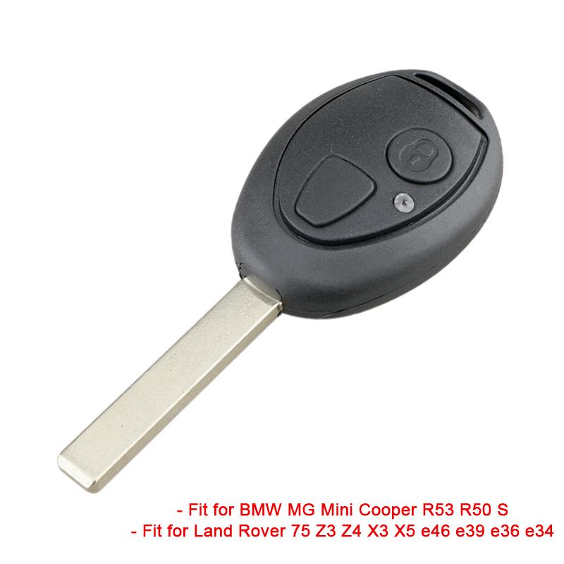2 Buttons Car Remote Key Shell Uncut Blade Fit For Sport Lr3 Discovery Bmw Mg Mini Cooper