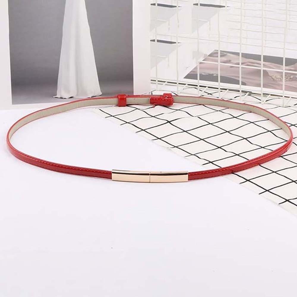 Adjustable Thin Buckle Belt Versatile Women Waistband Fashion Patent Leather Belt  Party