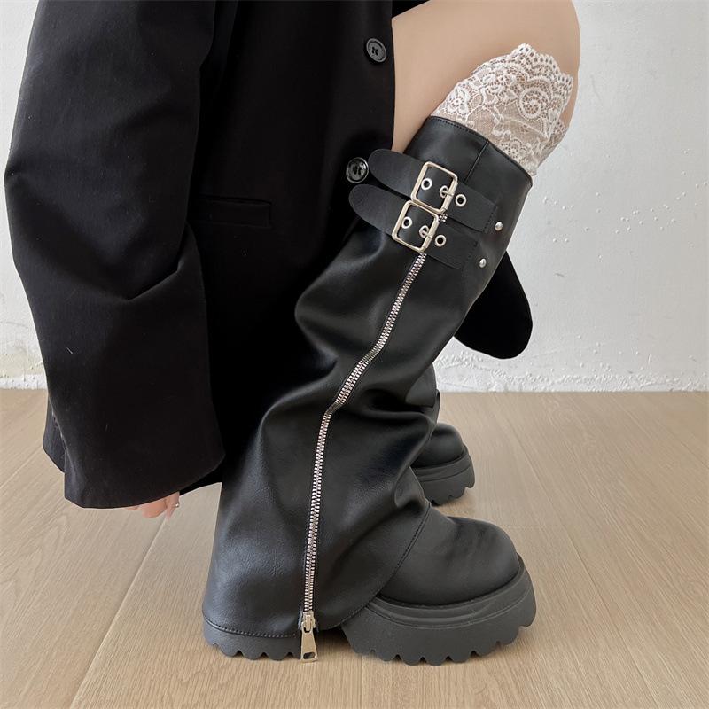 

Черные ретро ботинки на толстой платформе и толстом каблуке женские 2025 новая осень британский стиль тонкие ботфорты до колена 40 коричневый