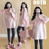 2026 Maternity Fashionable Loose Plus Size Three-Quarter Sleeve T-Shirt for Spring and Autumn