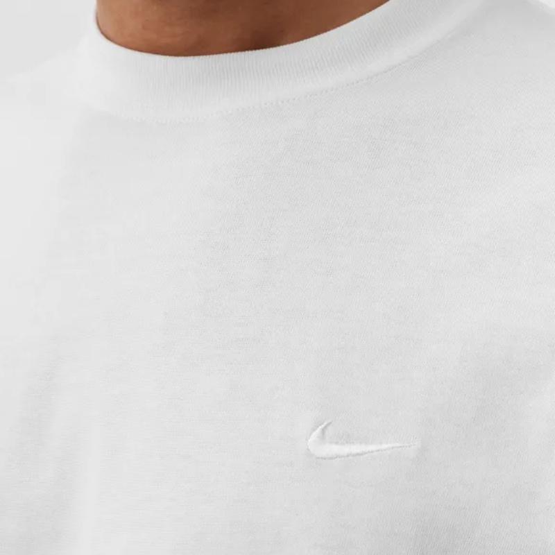 Nike Solo Swoosh Logo Print Rundhals T-Shirt Herren Oberteile Weiß CV0559-121