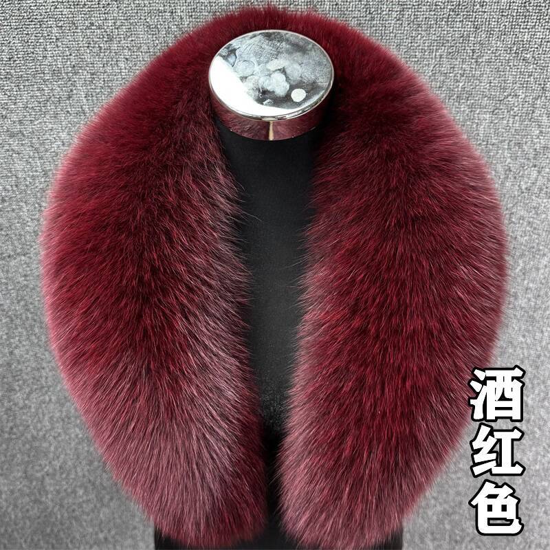 Real Fox Fur Collar Women Winter Thickened Fur Collar Scarf Collars Wraps Neck Warmer Fur Scarves Shawl Luxury Fluffy Fur Shawl