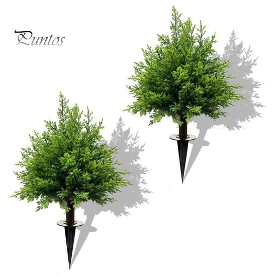 

1 шт/2 шт 23 искусственный кипарис топиарий УФ-устойчивые искусственные кустарники с шипами в земле искусственные кедровые кусты для декора сада переднего крыльца 2pcs