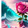 2pcs 5D DIY Full Round Drill Diamond Painting Roses and Sea Kit Decor 30x40cm