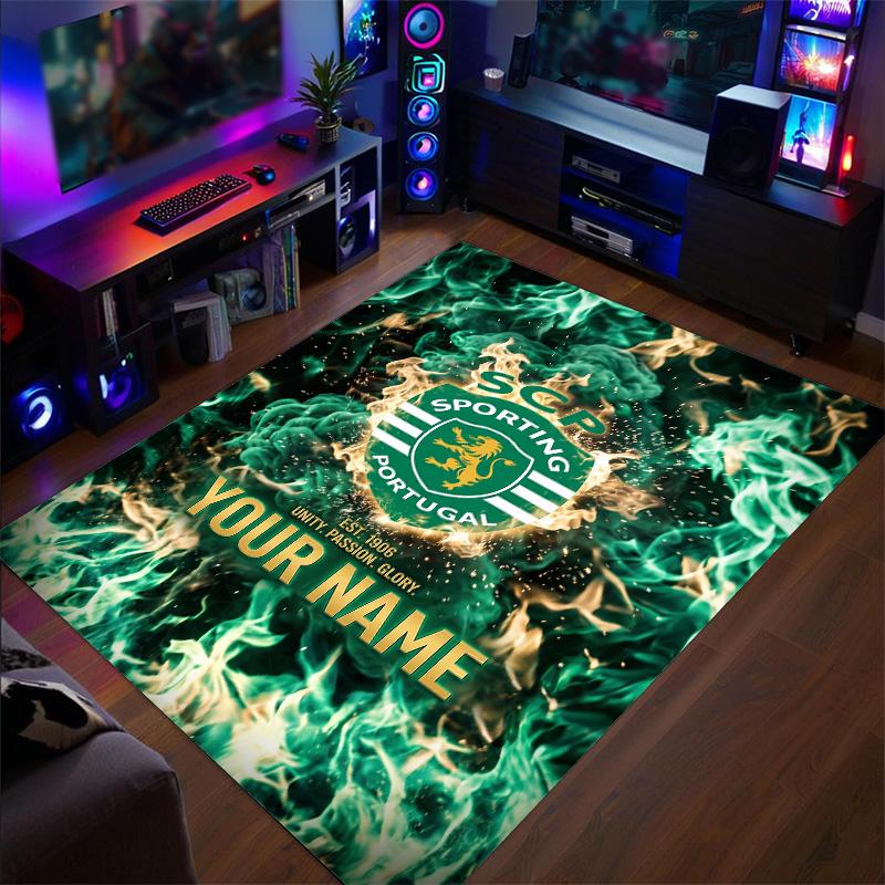 Crystal Velvet Rug Sporting CP Print Custom Name Text Floor Mat Home Decor
