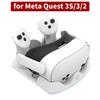 Charging Dock for Meta Quest 3S VR Headset Controller Fast Charging Station W/ RGB Light Controller Holder for Meta Quest 3S/3/2