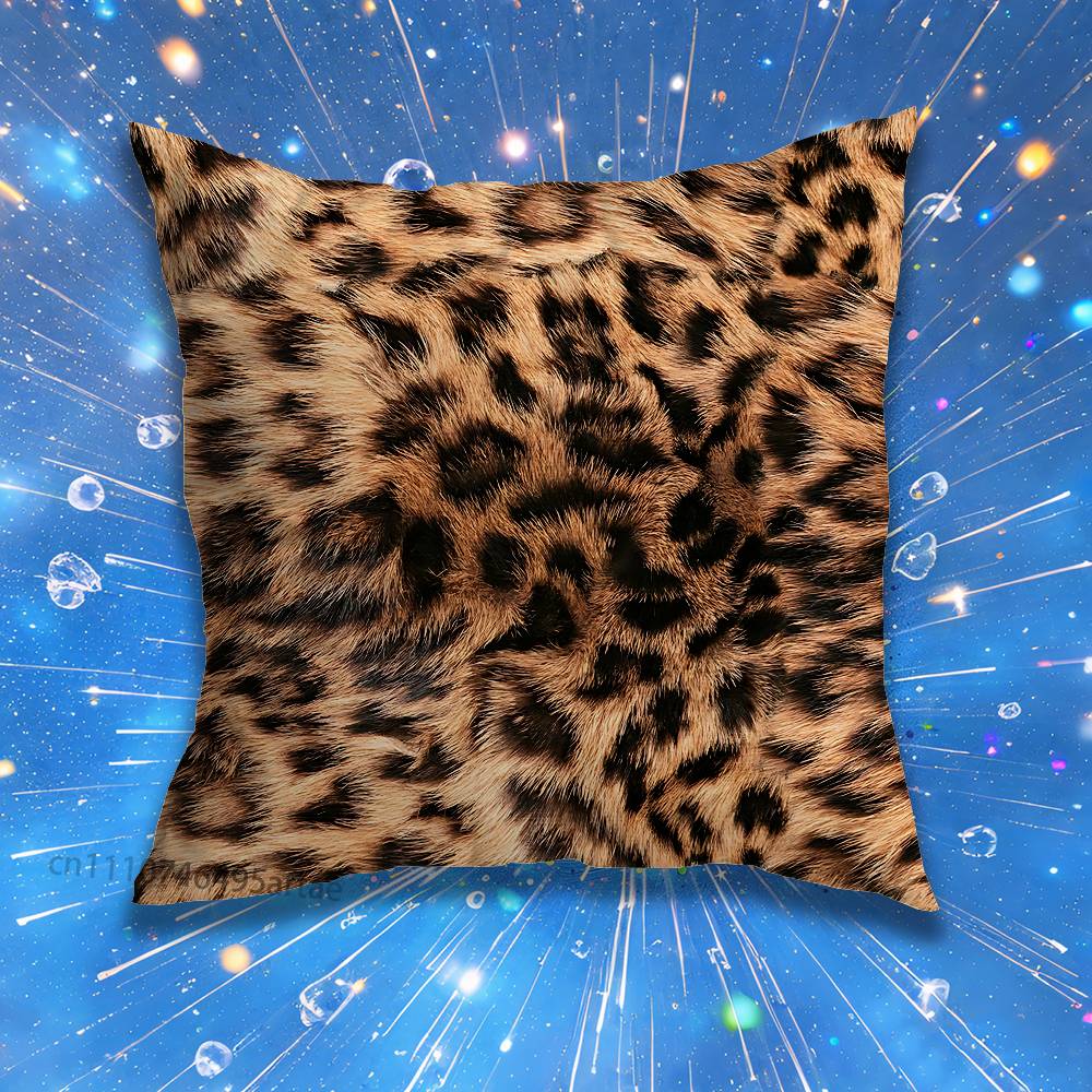 For Leopard print Pillow Case For Home Bedroom Car Office Decoration Living Room Sofa Cushion Cover Suitable