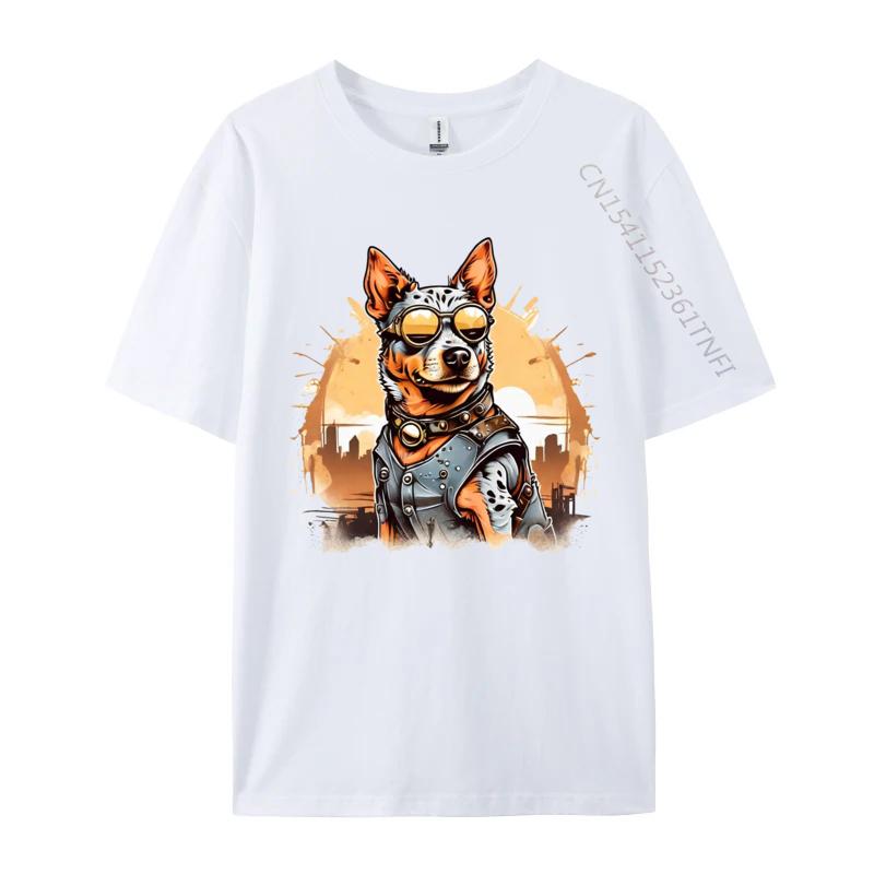 Australische Hütehunde T-Shirt für Männer Lustig Haustierliebhaber Cooles Print-T-Shirt Grafische T-Shirts Herren Baumwolle Geschenk