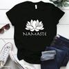 Namaste Buchstabenaufdruck Damen T-Shirt Kurzarm O-Ausschnitt Locker Damen T-Shirt Damenmode T-Shirt Tops Camisetas Mujer