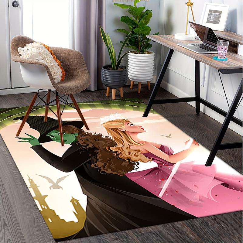 WickedPrincess Pattern Polyester Office Carpet Chair Mats, Home Decor Dormitory Floor Protector with
