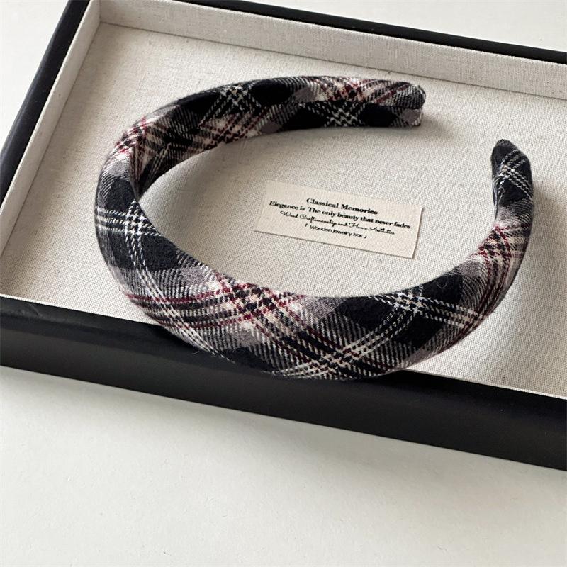 Fashion Women's Plaid Cloth Headbands with Sponge Padding for Ladies And Girls Casual Hair Hoops Accessories