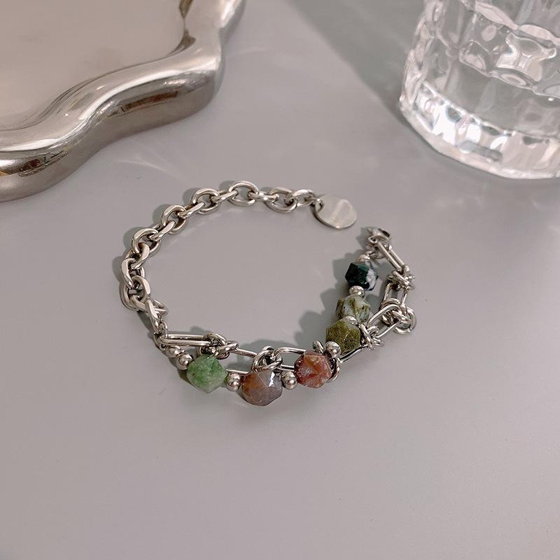 JYL TS Bracelet  Lion Dance Guofeng Style Enhances Courage & Auspiciousness Titanium steel natural 20cm богатый лаванды