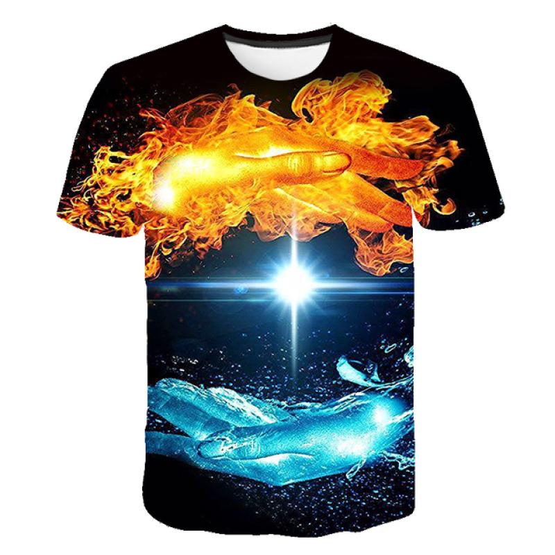 6 M-14 T Kinder Flamme Baby Jungen Und Mädchen Kleidung Sommer 3D Cartoon Kurzen Ärmeln T-shirts Mode lässig Runde Kragen Kleidung