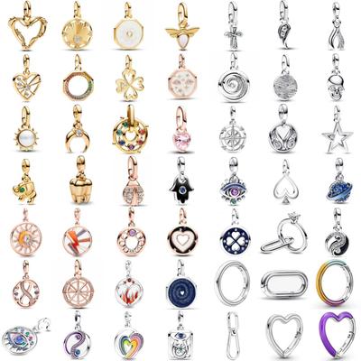 925 Silver ME Series Golden Tooth Elephant Pendant Charm for European ME Bracelet DIY Jewelry