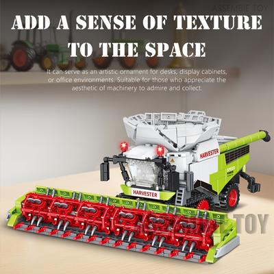 Combine Harvester Building Blocks, Modern Agricultural Machinery Model, DIY STEM Assembly Toy for Collectors