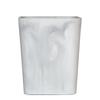 Faux Marble Wastebasket Open Top Trash Bin Stylish Resin Square Design Non-Slip Base Ideal Bathroom Decor