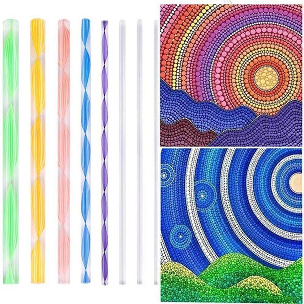 16PCS DIY Mandala Dotting Tools, for Painting Rocks, Mandala Rock Painting Kit with Mandala Stencil, Acrylic Rods, Double Sided Dotting Tools
