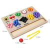 Montessori Matching&Sorting Game Wooden Fruit Clip Beads Color Shape Sensory Sorter for Kids Fine Motor Skills Early Education