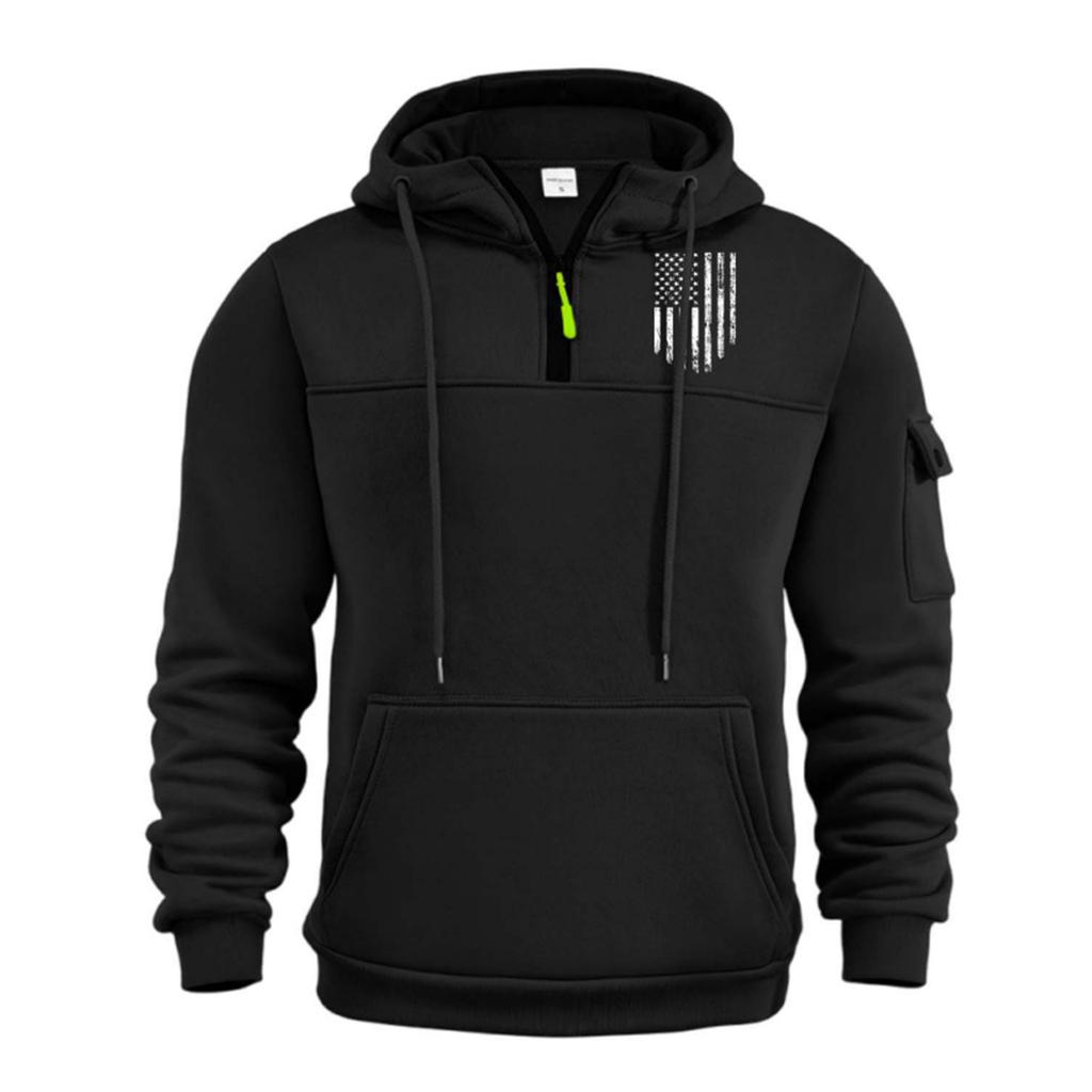 Men's Printed Sweatshirt Hoodie Zipper Arm Pocket Cardigan Men's Sports Large Size Casual Hoodie