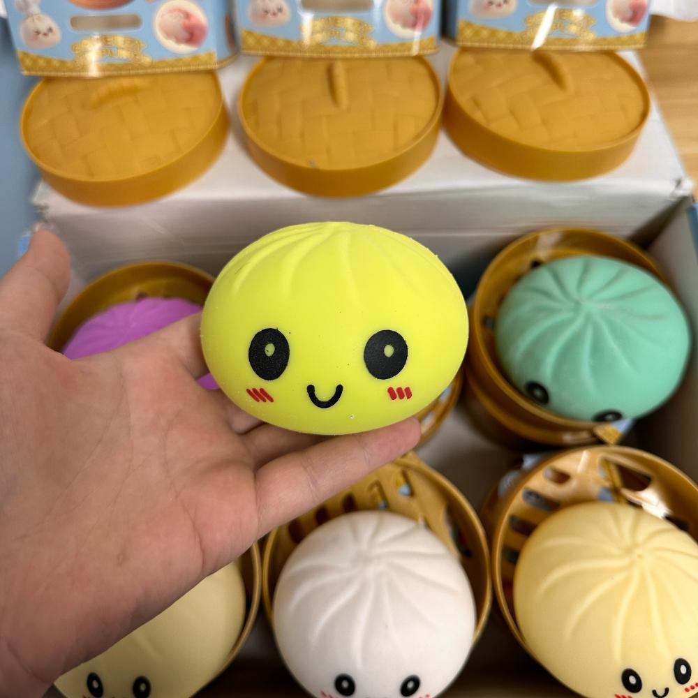 Juguetes Squishies de Bollo, Bolas Antiestrés de Empanadilla - Juguetes Blandos de Masa para Amasar para Alivio del Estrés, Adecuados para Niños y Adultos