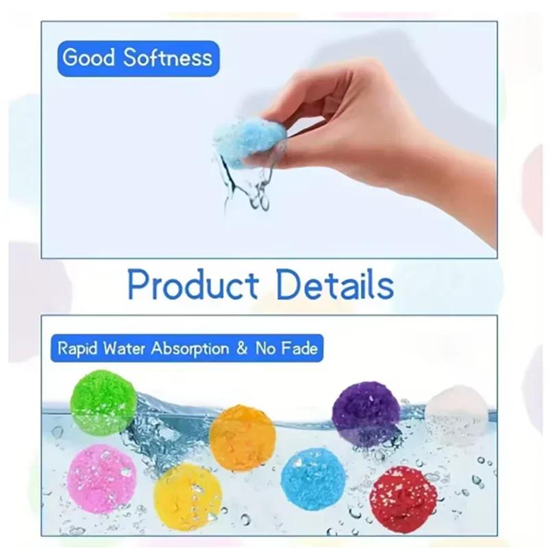 15PCS Reusable Sponge Water Balls Colorful Adult Kids Sponge Water Bomb Splash Balloons Swimming Pool Summer Water Toy Games
