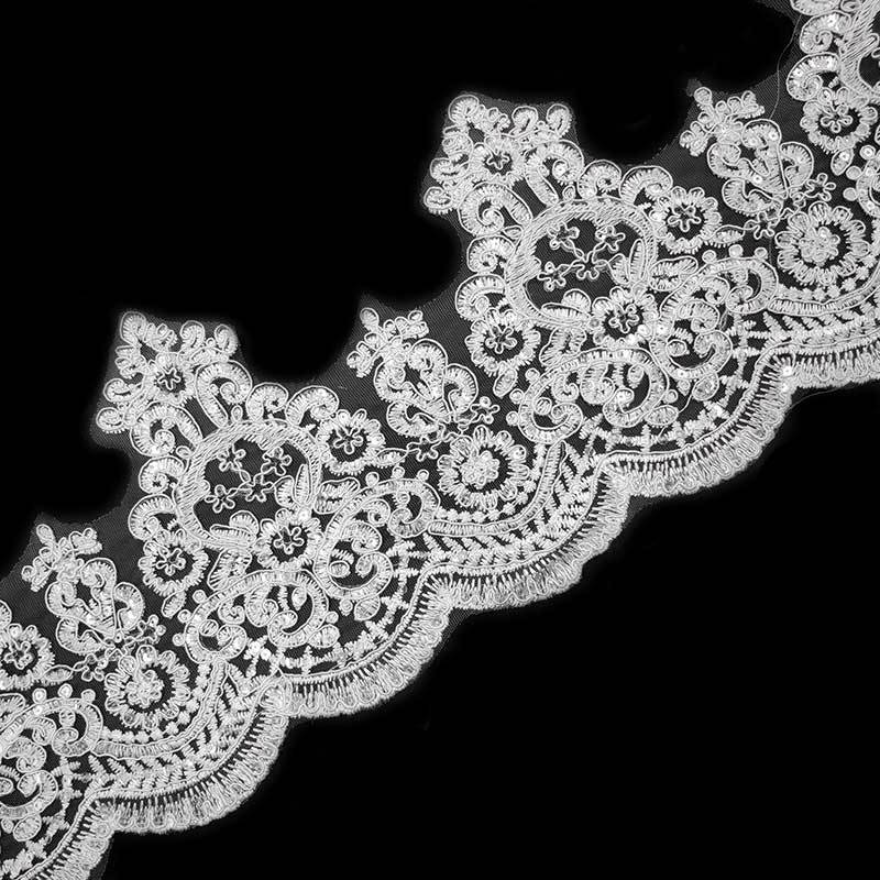 Mesh Bottom Embroidery Lace, Bead Embroidery Float Bone Lace, Three-In-One Lace, Bone Thread Diy Lace Accessories