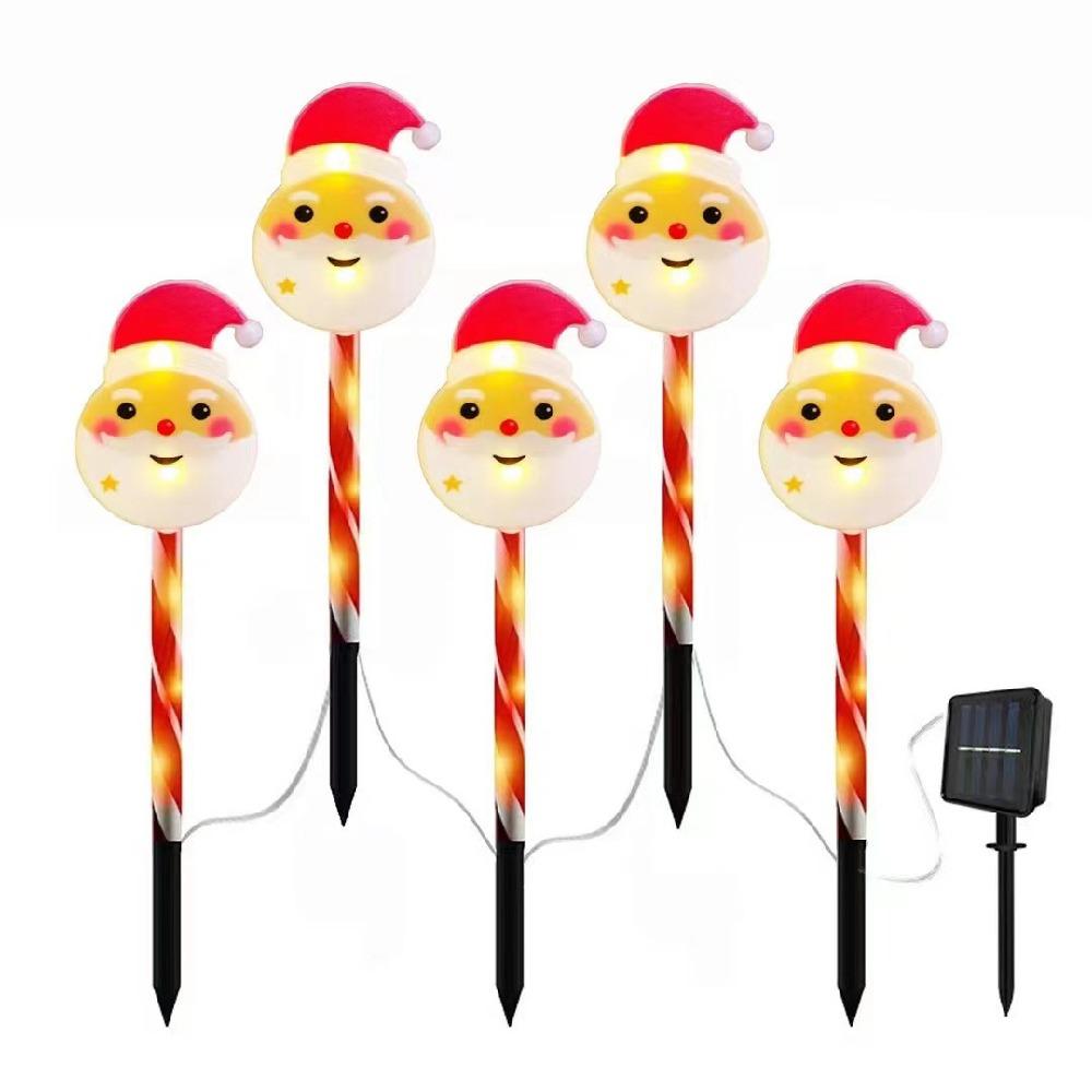 Solar-Powered Santa Claus Solar Lights Cartoon Holiday Decoration Lights  Xmas Party Decorations