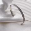 Stainless Steel Rune Bracelet: 6mm Gold-Plated Open Cuff, Unisex & Versatile