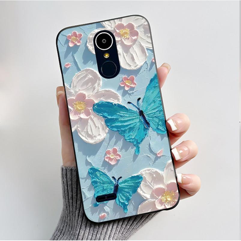 Hülle Für LG K8 2017/LG K8 2018/LG K9 2018 Weiches Silikon Schwarzes Gehäuse Für LG K10 2016/LG K10 2017 Hülle Niedliche Blume Cartoon Hülle