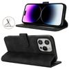 For iPhone 14 Pro Max Wallet Case Double Folded Edge Skin Touch PU Leather Flip Phone Cover