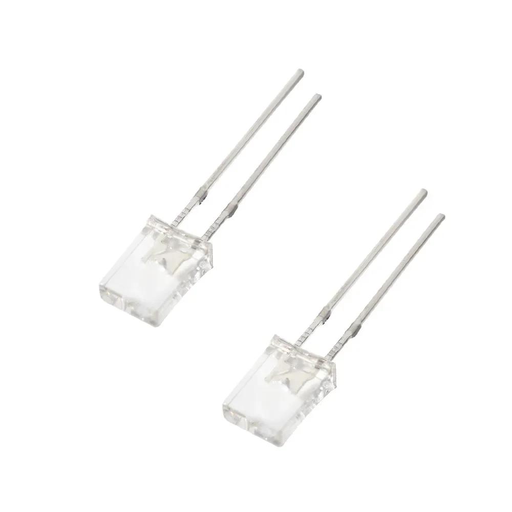 50PCS LEDs Kit 2x5x7mm Square LED Diode Light Emitting Diode Transparent LED Lamp White Green Red Blue Yellow 5 Color