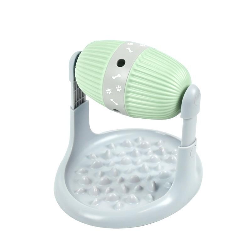 

Pet Feeder Fun Dog Toy Drum Leakage Ball Cat Slow Food Bowl Healthy Diet Adjustable Height Durable Multifunctional Pet Supplies зелёный