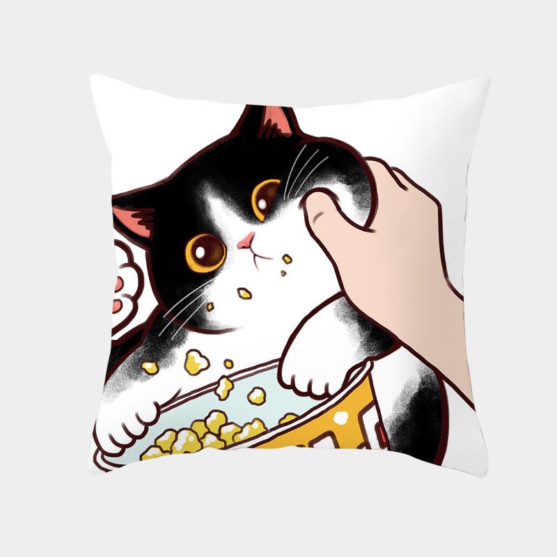 Funny Love Kiss Cute Cat Cushion Cover Cartoon Creative Naughty Cat Pillow Case Cover Home Textile Cat Pillow Covers Pillowcase