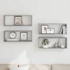 VidaXL Cube Wall Shelves 4 Pcs Sonoma Grey 60x15x23 Cm Wood 815928