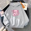 Anime Axolotl Loves Strawberry Milk Doodle Hoodie Kawaii Hoodies Winter Women Spring/Autumn Unisex Sweatshirt Harajuku Sudaderas