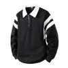 Men S American Vintage Half Zip Polo Sweatshirt Loose Contrast Color Casual Top