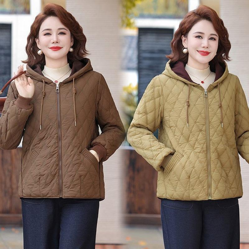 Winter Cotton Coat Women's Autumn and Winter Hooded Cotton-padded Coat Noble Short Velvet Top