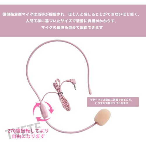 TVETE Wired Headset Microphone with 3.5mm Plug for Loudspeakers, Clip-on Microphone, Approximately 1.05 Meters Long, Clear Voice, Comfortable Compact