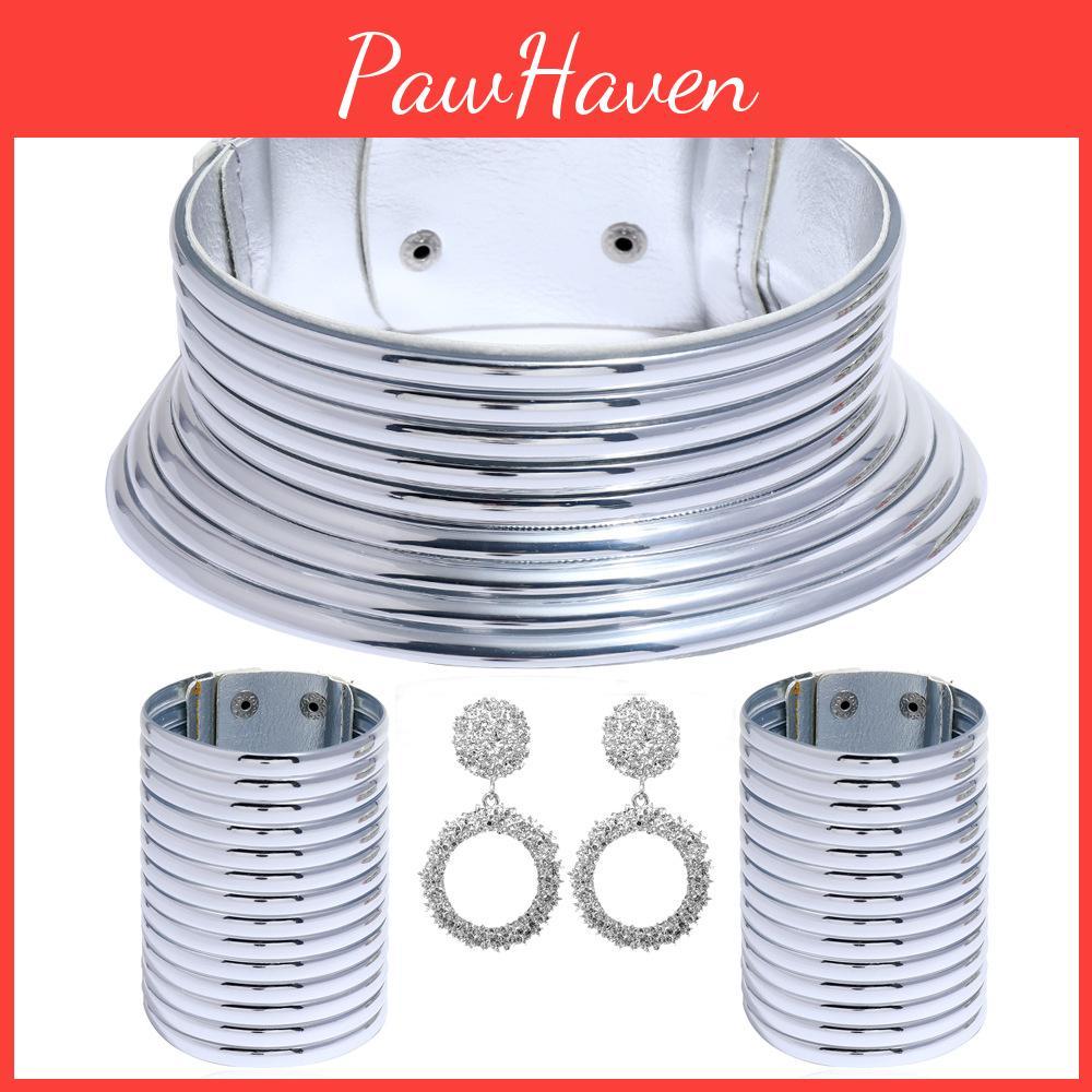 Women Ethnic Style Metal Necklace Bracelet And Earring Set For Outfit Festival