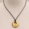 Stylish Black Cord Necklace With Leather Pendant Modern Jewelry Comfortable Black Rope Necklace For Women Everyday Wear